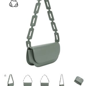 Melie Bianco Inez Teal Recycled Vegan Shoulder Bag